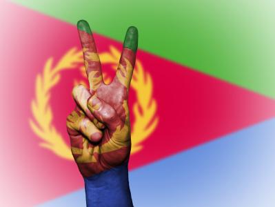 厄立特里亚, 和平, 手, 国家, 背景, 旗帜, 颜色