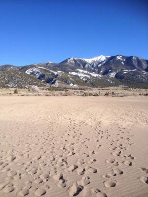 沙丘, 科罗拉多州, 山脉, 沙子足迹, 沙漠, 自然, 沙子