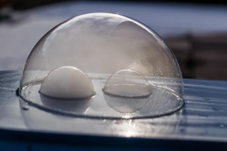 肥皂泡, 空气泡沫, 乳白色, 光, 感冒, 冬天, 球