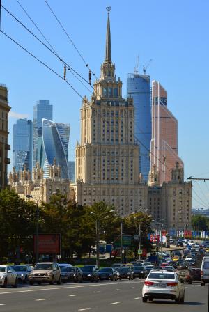 莫斯科, 交通, 主要, 道路, 城市景观, 俄罗斯, 城市