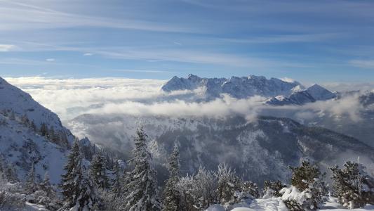 山脉, 云彩, 奥地利, 蒂罗尔, 高山, 雪, 景观