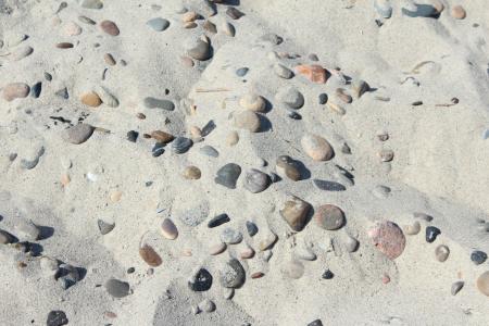 石头, 沙子, 石头, 海滩, sjösten, 沿海, 一轮