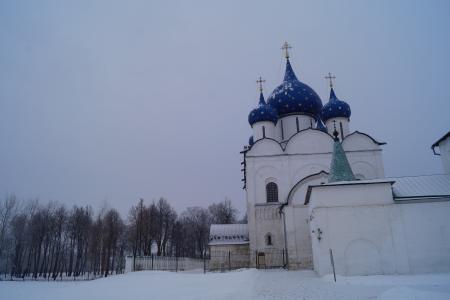 俄罗斯, 苏兹达尔, 冬天, 教会