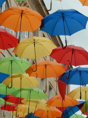 雨伞, 节日, 街道, 城市