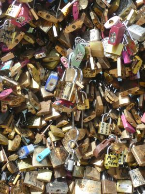巴黎, 爱情锁, 爱的象征, 挂锁, 承诺, 法国, 桥梁