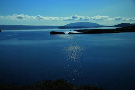 冰岛, 黎明, 海, 地平线, 水, 蓝色