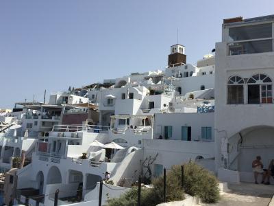 圣托里尼岛, 海洋, 岛屿, 酒店, 白色的建筑, 希腊, 希腊小岛
