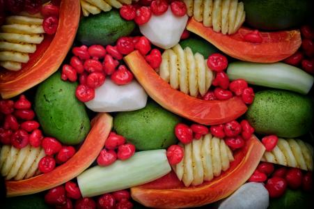 水果, 健康, 食品, 蔬菜, 黄瓜, 红色, 有机