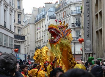 巴黎, 法国, 中国新的一年, 人, 庆祝活动, 节日, 节日