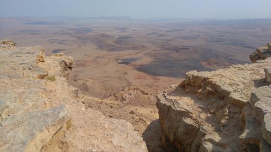 沙漠, 以色列, 雷蒙火山口, mitzpe 雷蒙, 岩石, 内盖夫, 宽