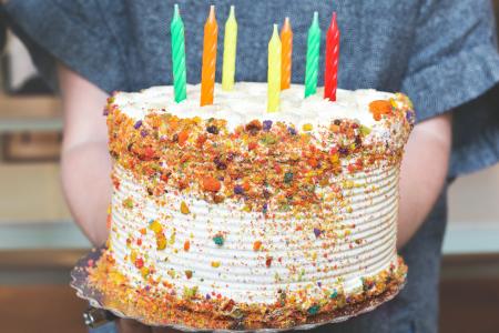 蜡烛的生日蛋糕