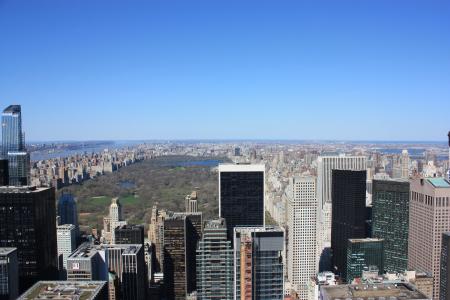 纽约, 中央公园, 高度, 公园, 摩天大楼, 城市
