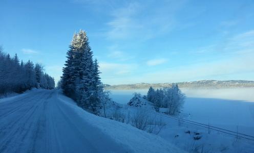 挪威, 冬天, 雪, 冻结, 寒冷, 户外, 蓝色