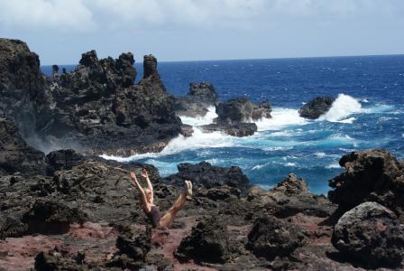 瑜伽, 普拉提, 海岸线, 岩石, 自然, 太平洋, 海岸