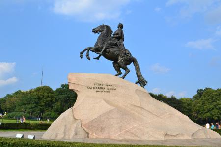 圣彼得堡, 俄罗斯, 彼得斯堡, 纪念碑, 雕像, 青铜骑手, 骑马雕像
