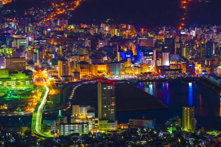 夜景, 长崎, 日本, 九州, 世界上三个主要夜景, 天际线, 晚上