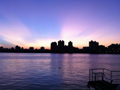 日落, 台北, 河