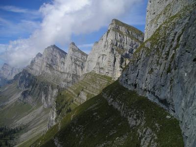 山脉, 高山, churfirsten, 瑞士, 首脑会议, 陡峭的墙壁, 山