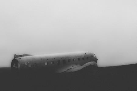 黑色, 白色, 摄影, 残骸, 客运, 飞机, 旅行