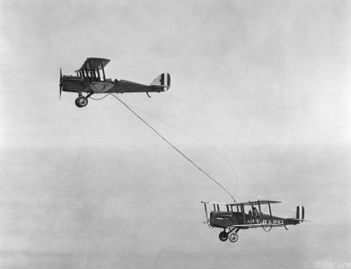 双层, 飞机, 螺旋桨飞机, 约翰 p 法官, 空中加油, 黑色和白色, 1923