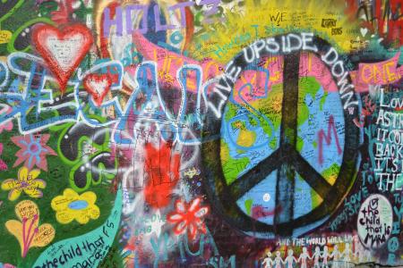 列侬墙, 布拉格, 爱, 涂鸦, 街道, 城市, 设计