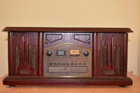 电台, 复古, 年份, 音乐, 古董, 木制, 棕色