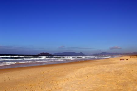 海滩, 巴西, 自然, orla, 蓝蓝的天空, 没