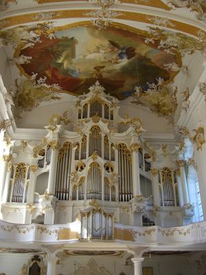 修道院教堂, roggenburg, swabia, 巴伐利亚, 器官, 画廊