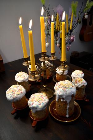 复活节, 蛋糕, 光, 釉料, 洒水车, 黄色, 蜡烛蜡