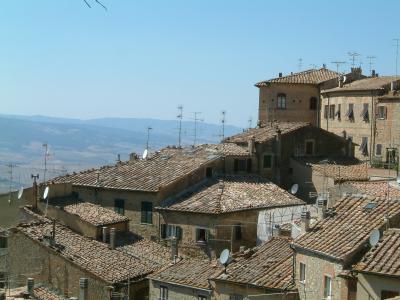 屋顶, 城市, 小山, 托斯卡纳, 视图, 意大利, 欧洲