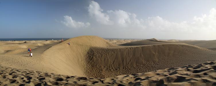 沙丘, 大加那利岛, 加那利群岛, 全景, 沙丘, 景观, 沙子