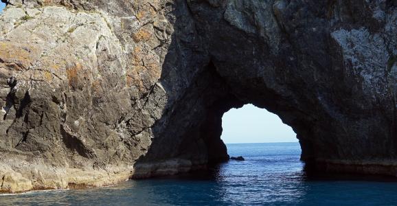 岩石上的洞, 自岛, 新西兰, 海湾的群岛, 罗素, 拱, 岩石-对象