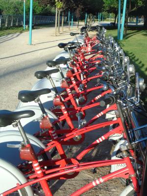 自行车, 步行, 踏板, 红色自行车