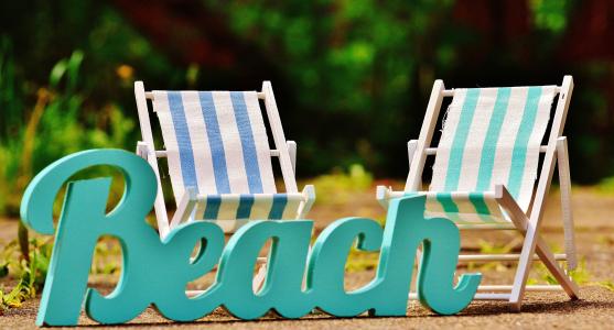 太阳椅, 海滩, 字体, 夏季, 太阳, 弛豫, 放松