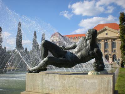 雕像, 德布勒森匈牙利, 大学, 男子, 图