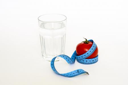 磁带, 番茄, 格拉斯, 饮食, 水, 喝, 健康