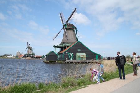 风车, sangsiansi 风车村庄, 荷兰北部省, zaans 博物馆, 旅游景点, 人种学博物馆, 文化
