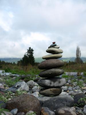 平衡, turangi, 新西兰, 新西兰, 河, 石头, 自然