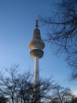 汉堡, 广播电视塔, 计划的联合国 blomen, 汉萨同盟, 蓝蓝的天空, 12月天空, 无线电塔