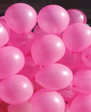 气球, 粉色, 膨胀, 庆祝活动, 生日, 一方, 装饰