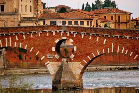 石桥, 维罗纳, 住宿, 河, 纪念碑, 古代, 意大利