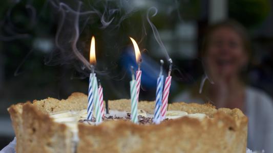 生日, 生日蛋糕, 吹, 蛋糕, 蜡烛, 烛台, 庆祝活动