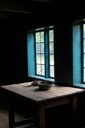 棕色, 碗里, 矩形, 木制, 表, 木桌, 窗口框架