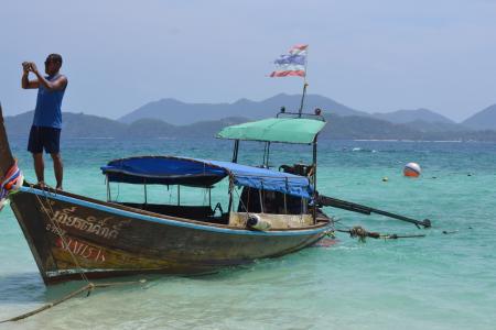 泰国, 普吉岛, 小船, 海滩, 热带, 岛屿, 海洋