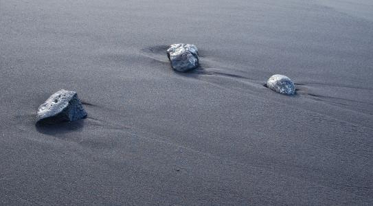 黑色, 沙子, 海滩, 石头, 特内里费岛, 潮湿, 海边