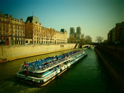 其, 巴黎, 河, 船舶, 游客, 法国, 巴黎圣母院