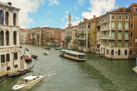 威尼斯, 威尼斯, 意大利, 意大利语, 小船, 邮轮, 游客