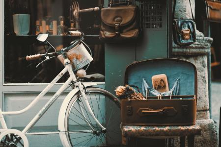 古董, 自行车, 自行车, 椅子, 夏时制, 历史, 皮袋
