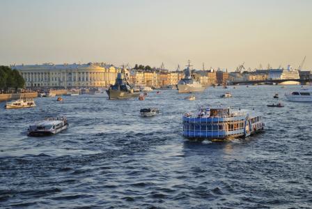 圣彼得堡, 俄罗斯, 无河, 水, 小船, 船舶, 海岸线