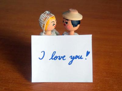 我爱你, 夫妇, 爱, 木偶, 消息, 浪漫